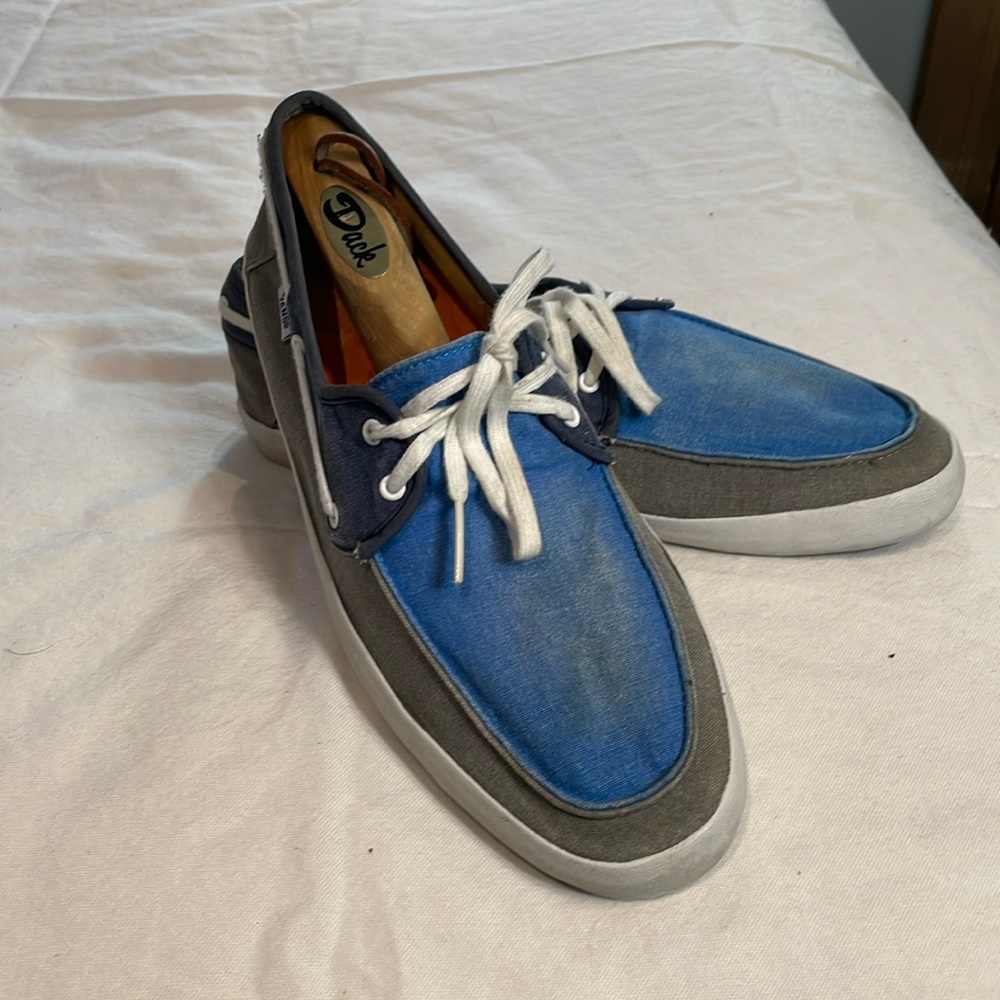 Vans Surf Men’s Chauffeur Washed Tri Tone Boat Shoes in Blue Gray Size 10
